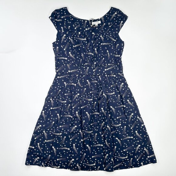 Modcloth Short Dress 50's Navy Star Galaxy Witchy Halloween Magic Celestial - Picture 3 of 9